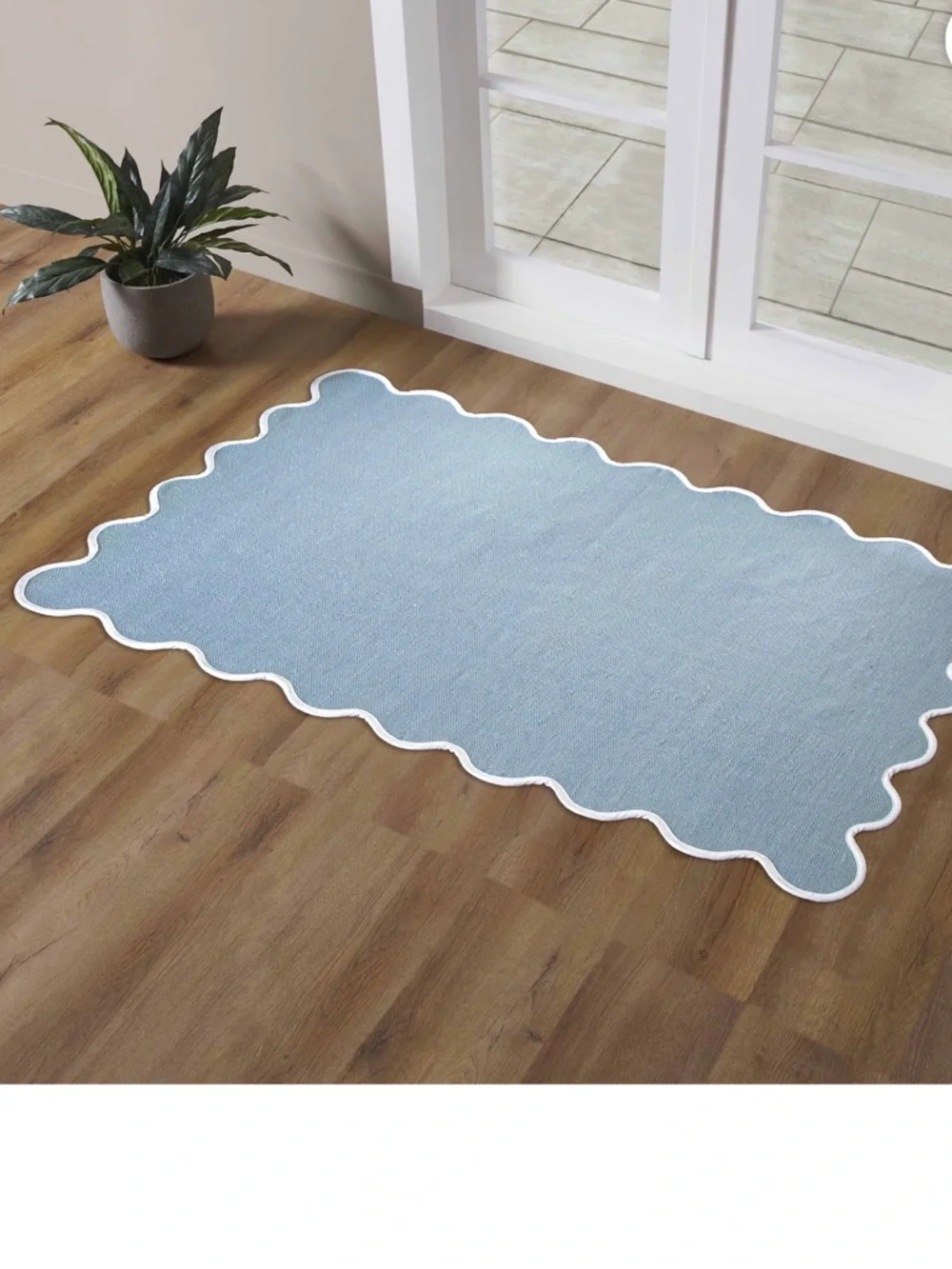 My Texas House Blue Scallop Indoor/Outdoor Layering Rug 38” x58” XL